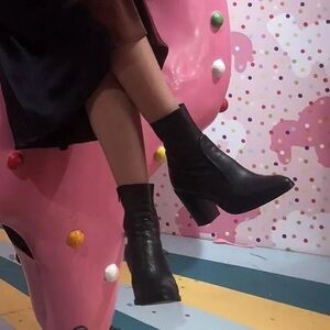 Topshop Black Sock Boots